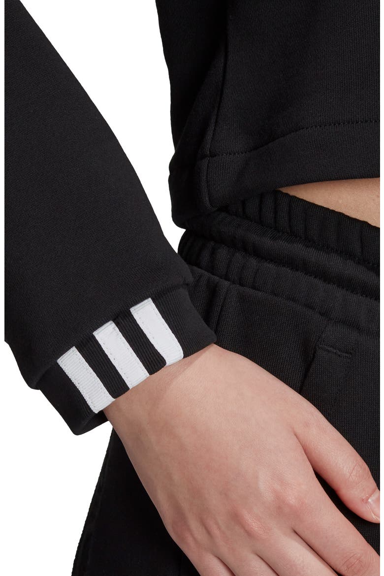 R.Y.V. Cropped French Terry Hoodie, Alternate, color, BLACK