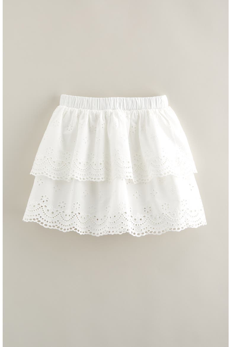 Kids' Eyelet Tiered Skort, Alternate, color, WHITE