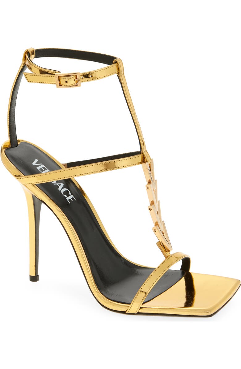 Versace V2025 Chain Metallic Sandal, Main, color,