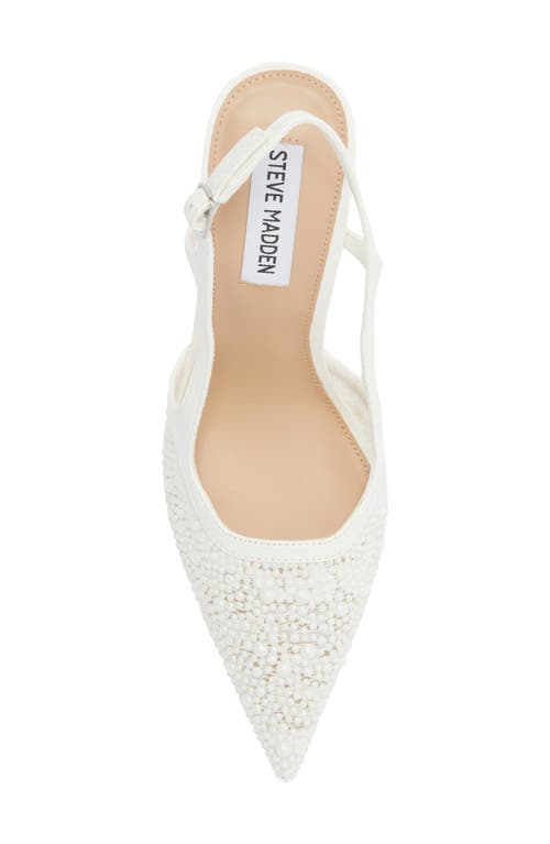 Steve Madden Scotlynn Faux Pearl Pointed Toe Pump In White