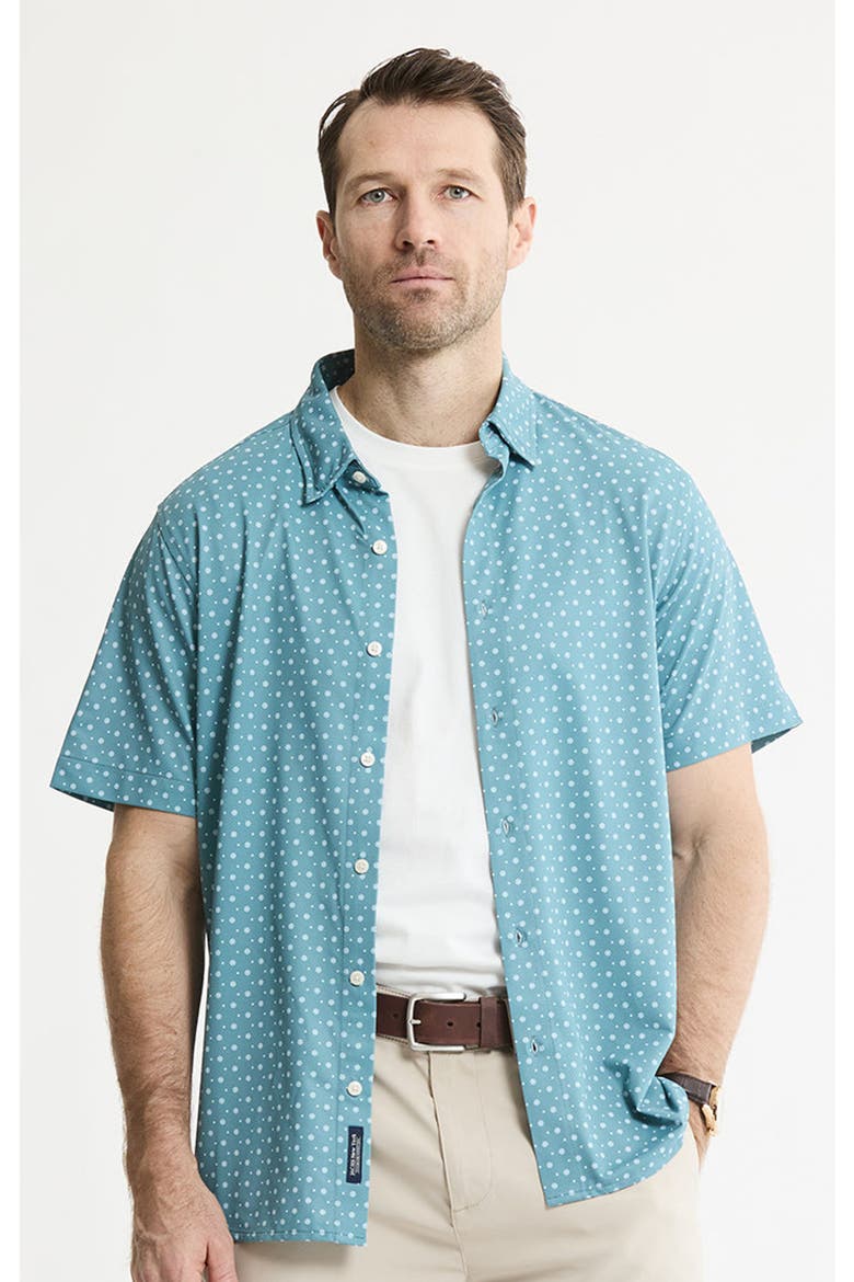 Performance Knit Short Sleeve Shirt, Main, color, TEAL FLORAL
