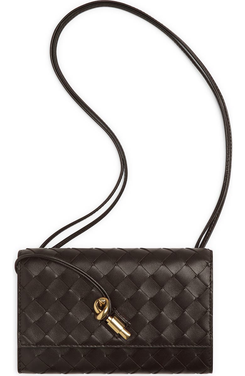 Bottega Veneta Andiamo Intrecciato Leather Slim Shoulder Bag, Main, color, 2190 Fondant-M Brass