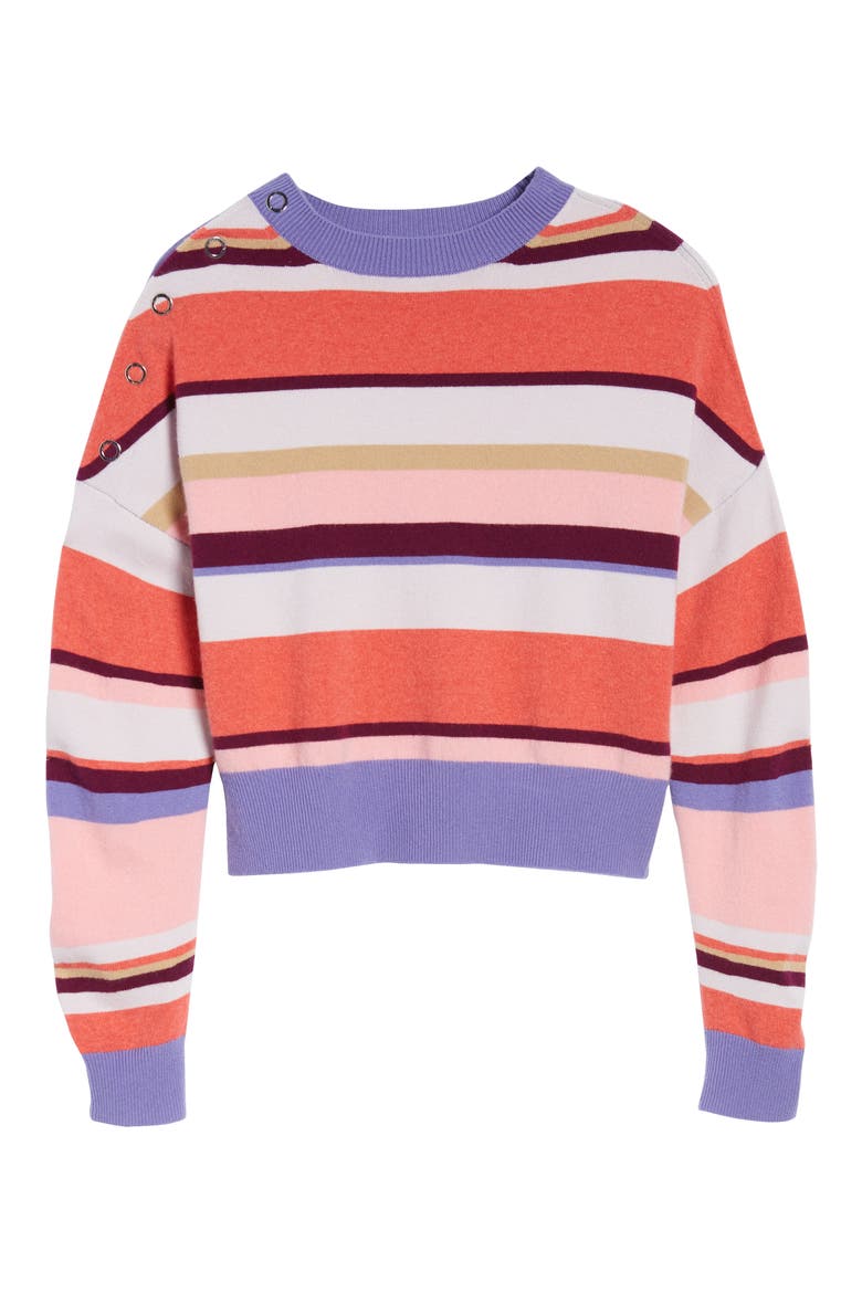 Stripe Cashmere Blend Sweater, Alternate, color, PINK PARADISE SANNA STRIPE