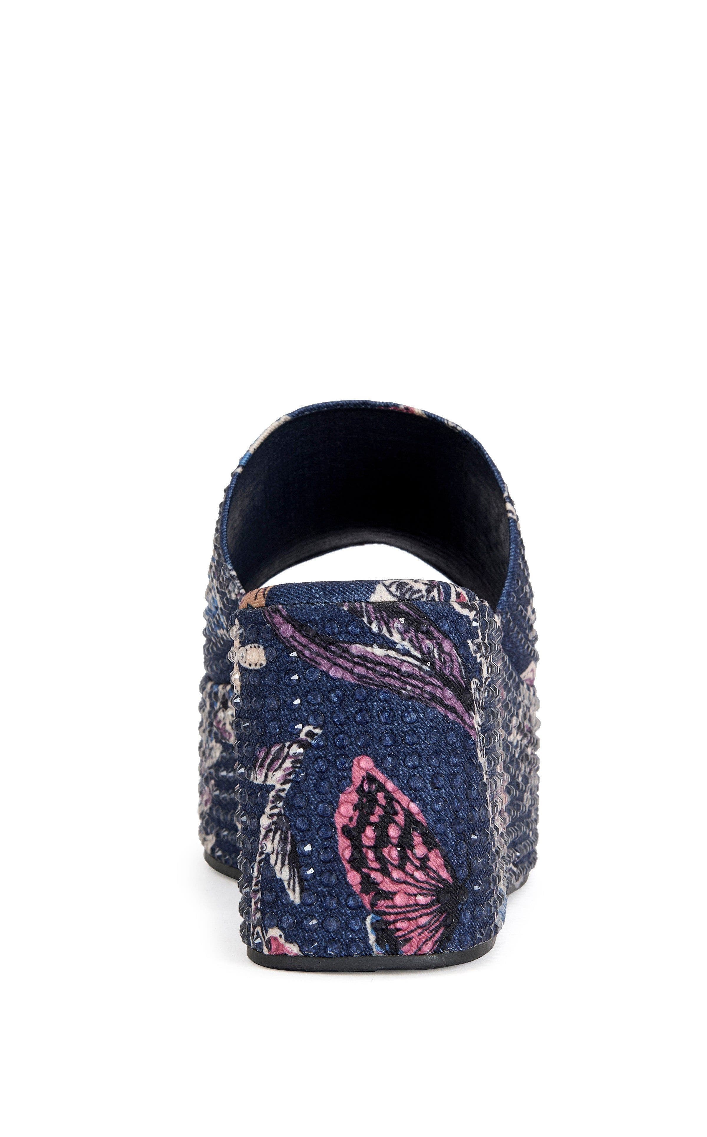 AZALEA WANG ROSALIND-BLUEMULTI RHINESTONE PLATFORM SANDAL - BLUE MULTI / 11 / WEDGE, Alternate, color, Blue Multi