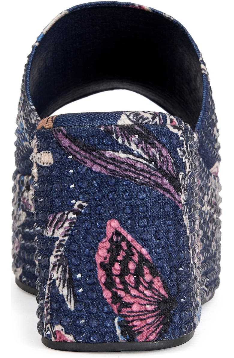 AZALEA WANG ROSALIND-BLUEMULTI RHINESTONE PLATFORM SANDAL - BLUE MULTI / 11 / WEDGE, Alternate, color, Blue Multi