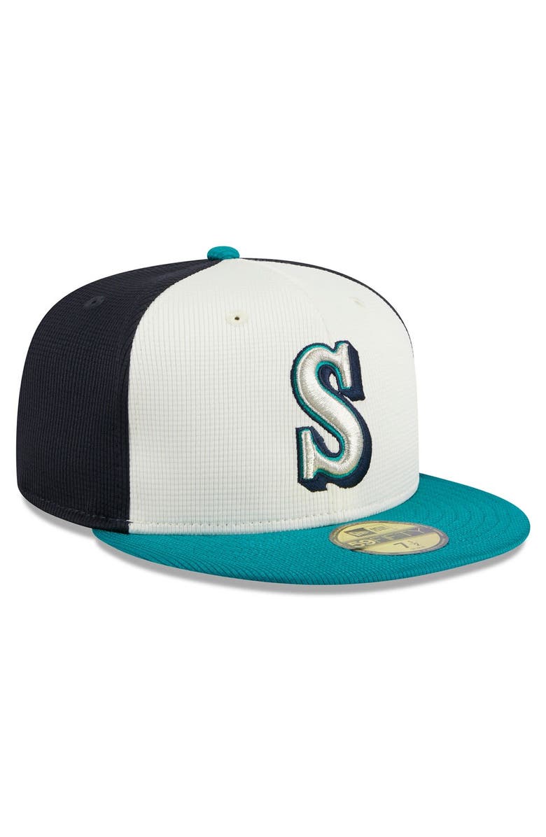 New Era Youth New Era  Cream Seattle Mariners 2024 Batting Practice 59FIFTY Fitted Hat, Alternate, color, 