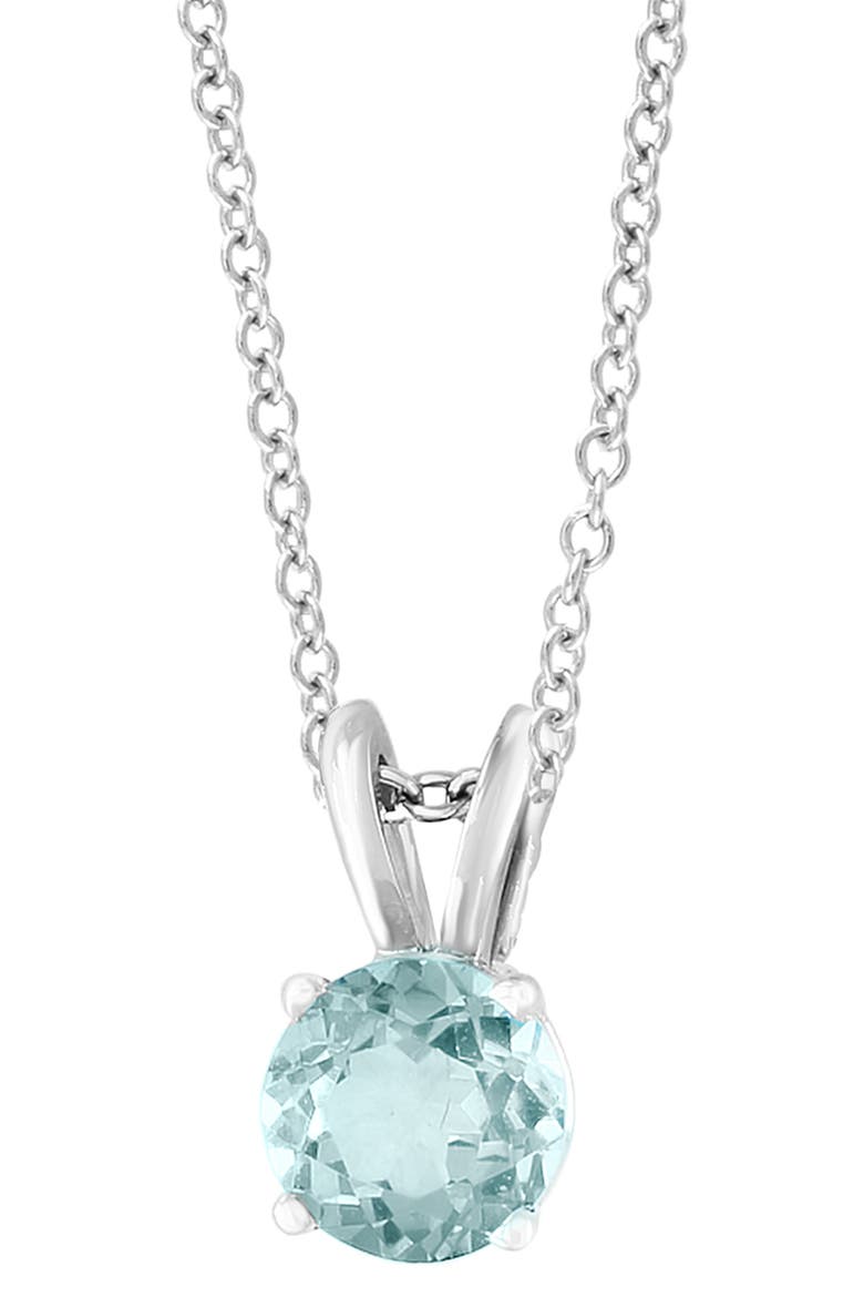 14K White Gold Aquamarine Pendant Necklace, Alternate, color, BLUE