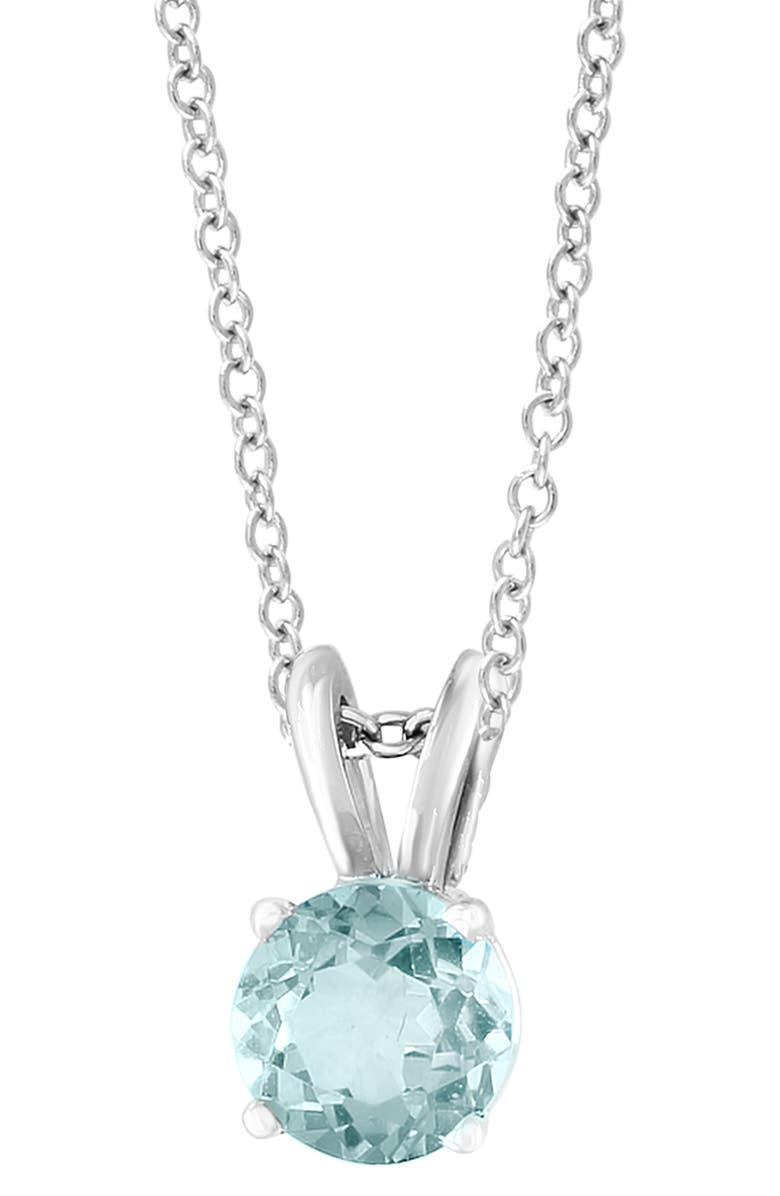 EFFY 14K White Gold Aquamarine Pendant Necklace, Alternate, color, Blue
