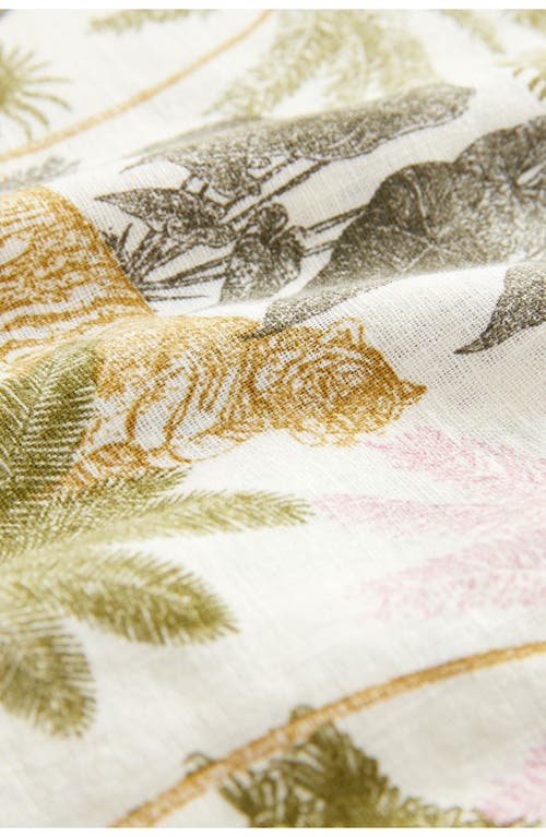 Next Tropical Print Linen Blend Wrap Miniskirt
