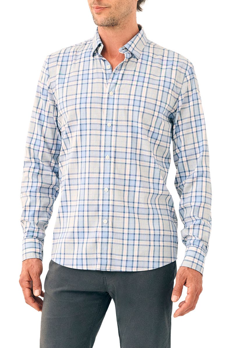 Faherty The Movement Plaid Button-Up Shirt, Main, color, 