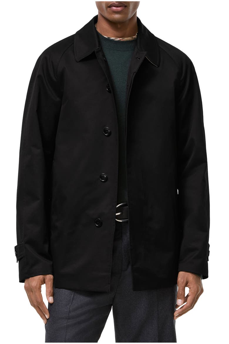 Extra-short Gabardine Camden Car Coat, Main, color, Black