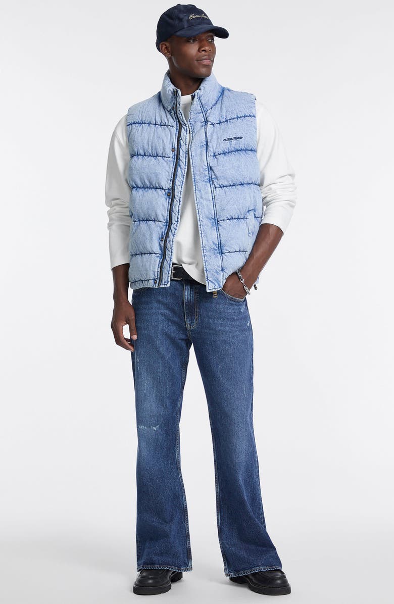 GUESS JEANS Denim Quilted Puffer Vest, Alternate, color,