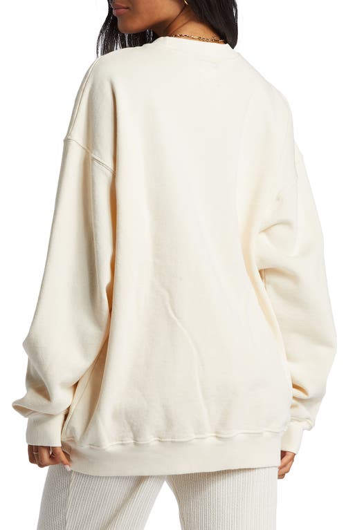 Billabong Ride In Cotton Blend Graphic Sweatshirt In White Cap 111