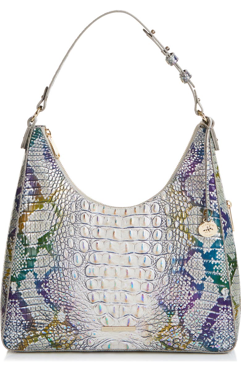 Brahmin Tabitha Croc Embossed Leather Shoulder Bag, Main, color,