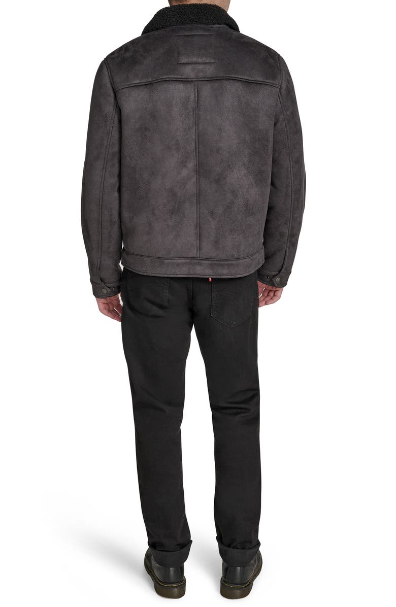 Levi's Faux Shearling Lined Trucker Jacket, Alternate, color, Black