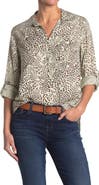 VELVET HEART Elisa Button Front Animal Print Blouse