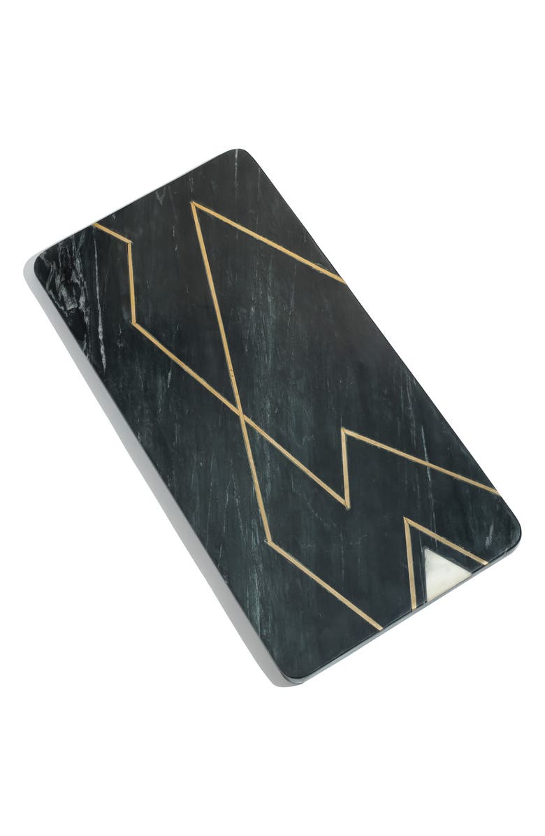 Tiramisu Obsidian Elegance Marble Platter, Main, color, Black