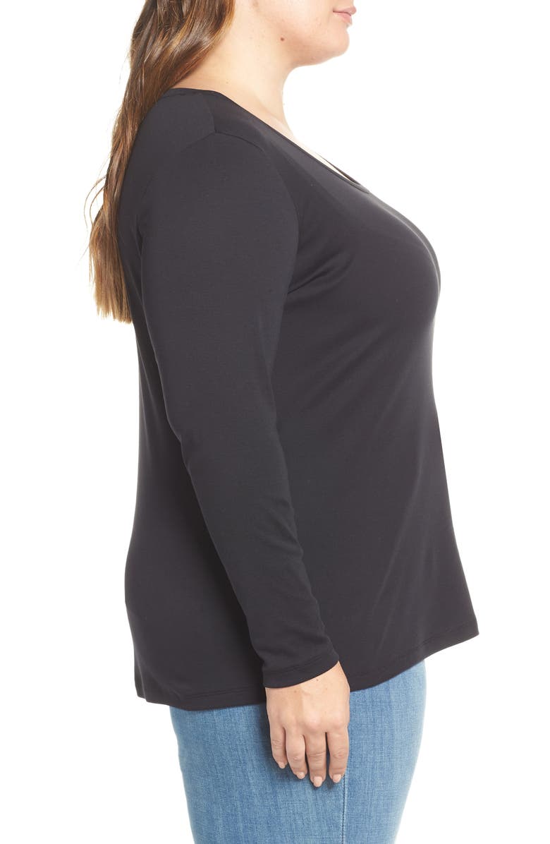 Caslon<sup>®</sup> Melody Long Sleeve Scoop Neck Tee, Alternate, color,