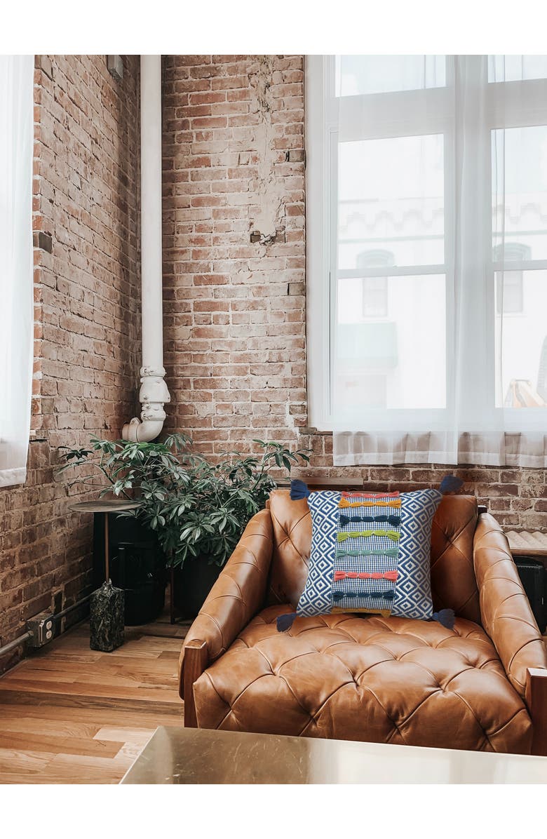 carol & frank Ciara Throw Pillow, 22" x 22", Alternate, color, Blue