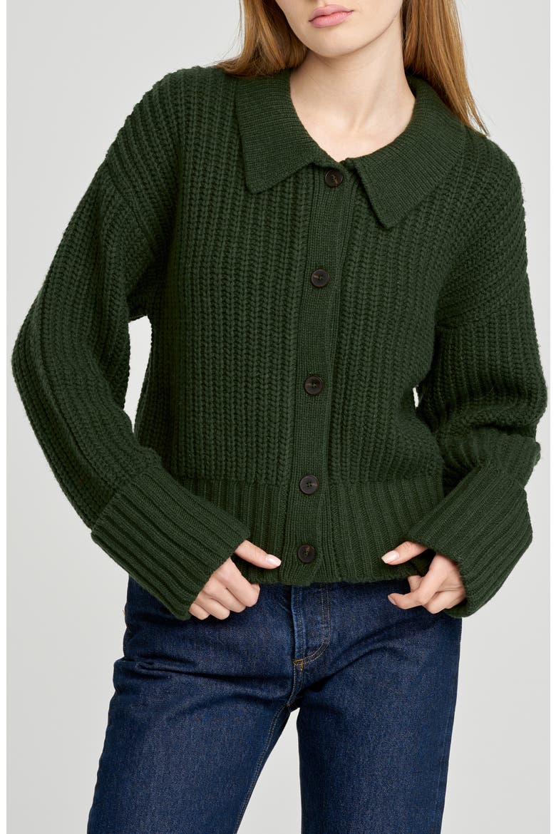 Bea Collared Cardigan, Alternate, color, DEEP-OLIVE