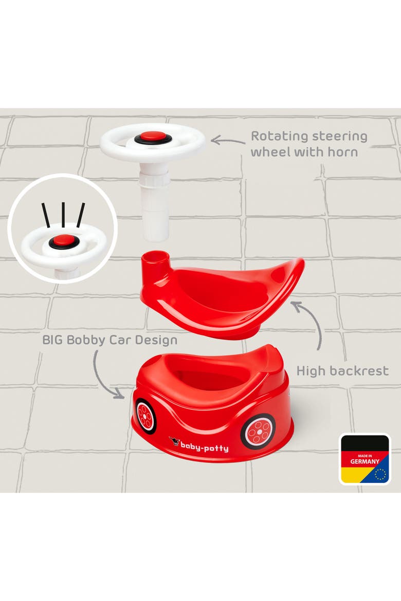Baby Potty, Red, Training Toilet In Fun Bobby Car Design, Alternate, color, Red