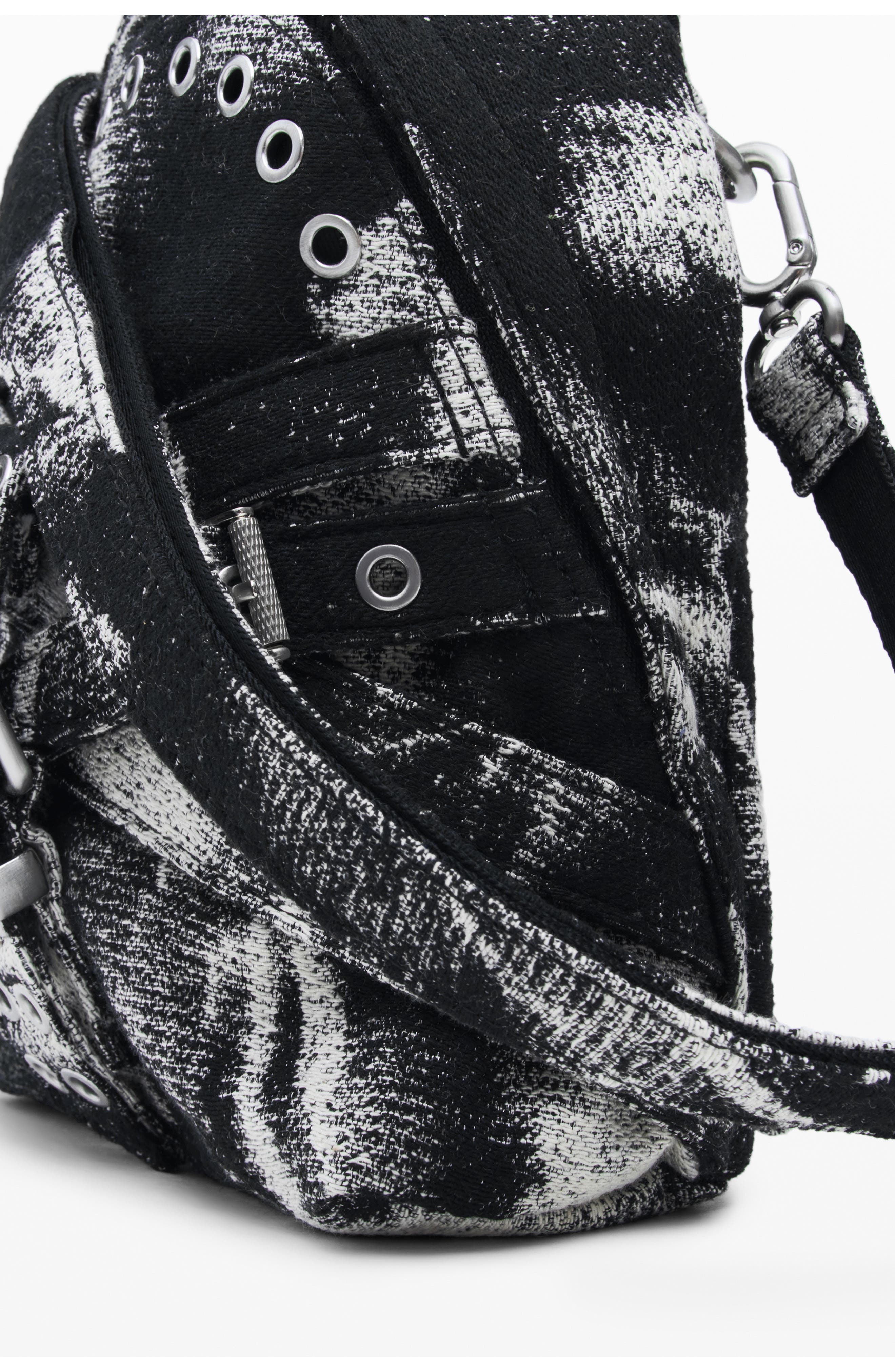 Distressed Mini Backpack, Alternate, color, BLACK