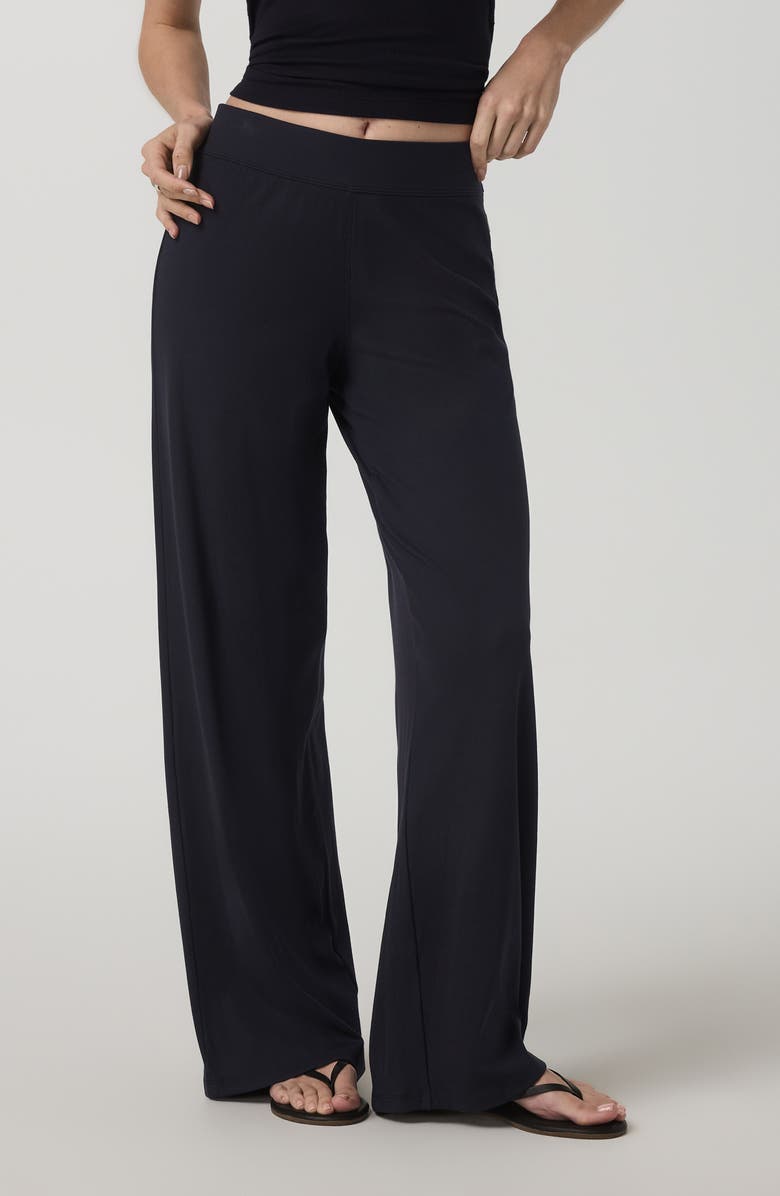 Vuori Pose Rib Wide Leg Sweatpants, Main, color, Black