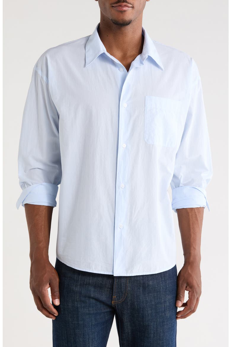 Light Cotton Button-Up Shirt, Main, color, SUMMER BLUE
