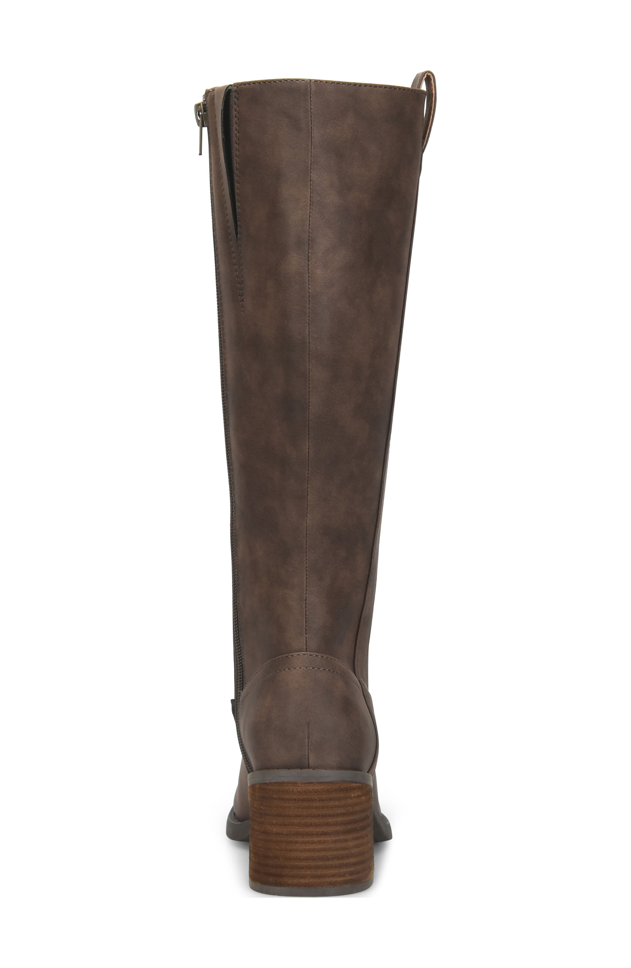 Fiona Knee High Boot, Alternate, color, DARK BROWN NUBUCK
