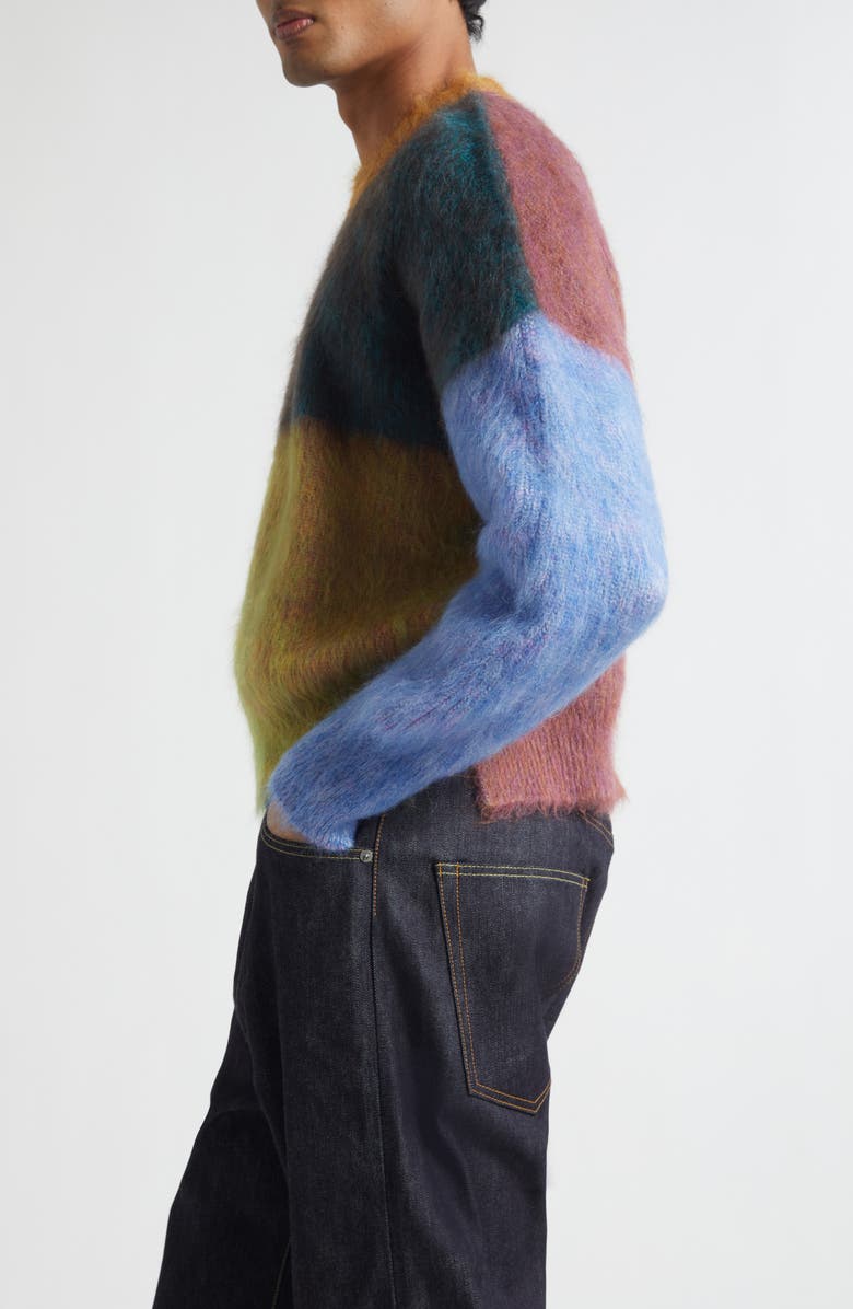 Waste Yarn Project Laerke Brushed Colorblock One of a Kind Crewneck Sweater, Alternate, color, Multi Stripes