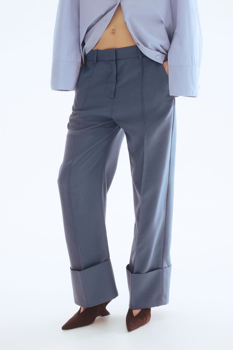 Tailored Twill Trousers, Alternate, color, Dusty blue