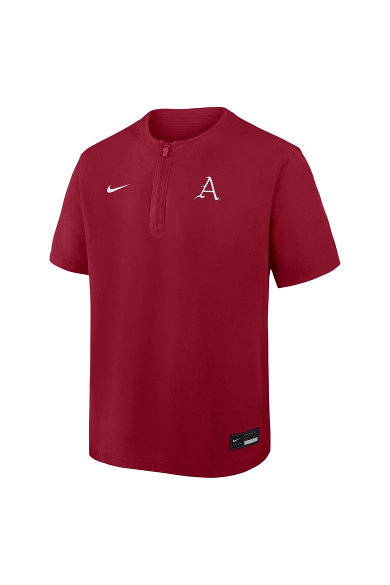 Men's Nike Cardinal Arkansas Razorbacks Dri-FIT Quarter-Zip Windshirt, Alternate, color, Cardinal