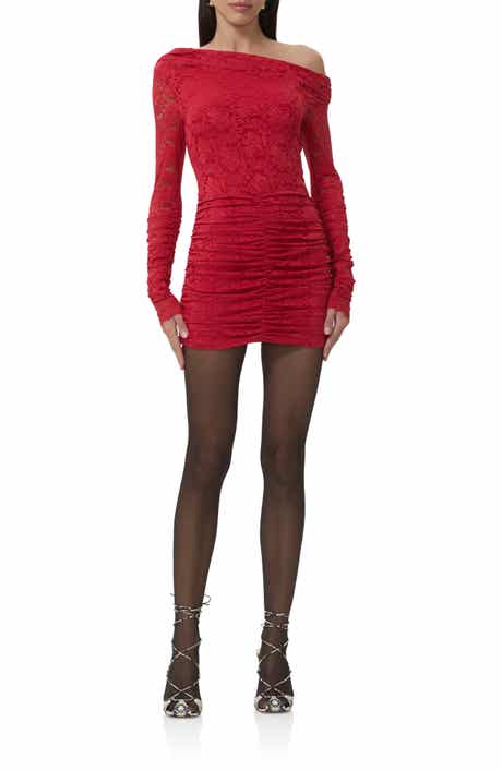AFRM Montana Long Sleeve Lace Body-Con Minidress