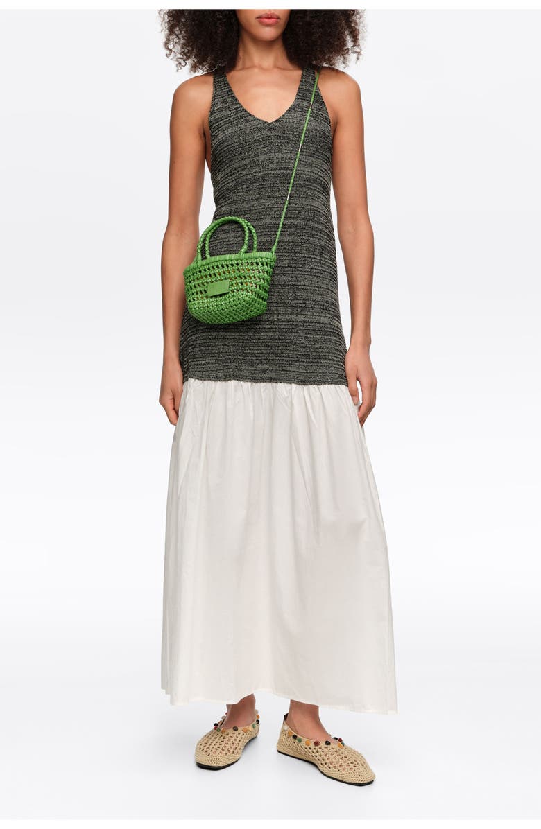 Bimba y Lola Two-Material Knit Dress, Alternate, color, White