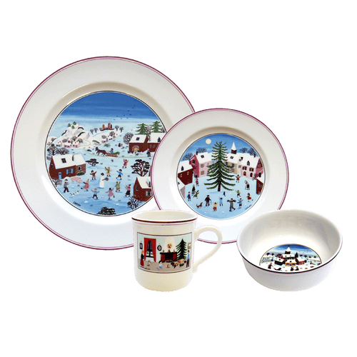Villeroy & Boch Naif Christmas 4pc Dinnerware Set In White
