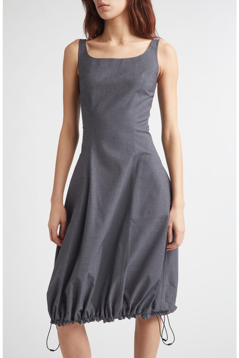 Technical Tailored Balloon Dress, Alternate, color, GREY