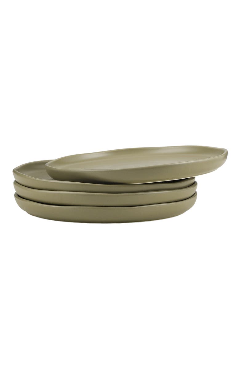 Stone Lain Tom Stoneware 4-Piece Salad Plate Set, Alternate, color, Olive