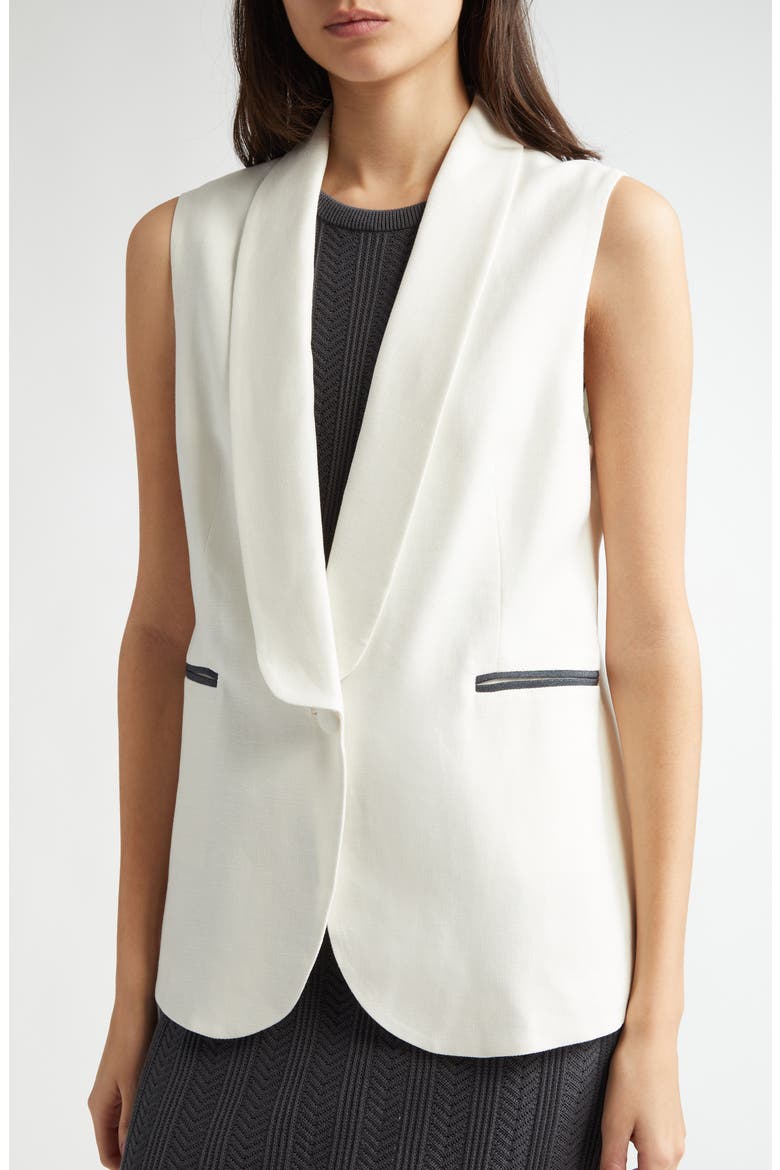 Shawl Collar Vest, Alternate, color, WHITE