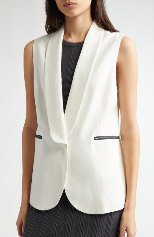 Eleventy Shawl Collar Vest In White