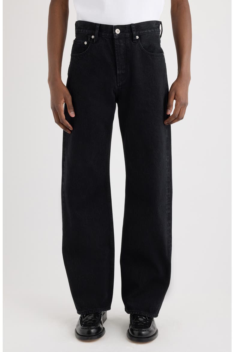 Le de-Nîmes Droit Straight Leg Jeans, Main, color, BLACK