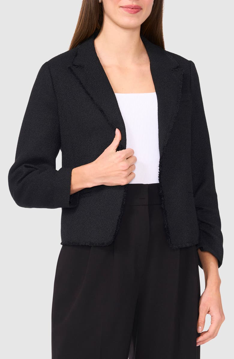 Halogen<sup>®</sup> Raw Hem Crop Blazer, Main, color, Rich Black 060