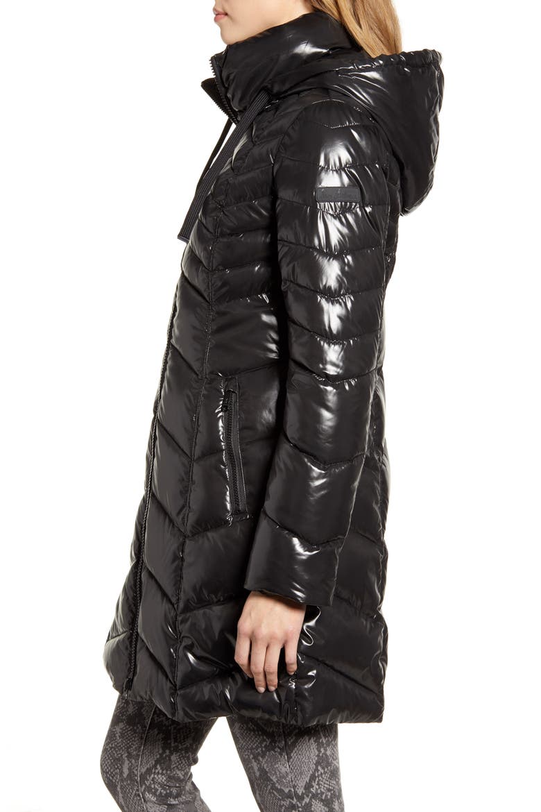 Hooded Puffer Jacket, Alternate, color, BLACK