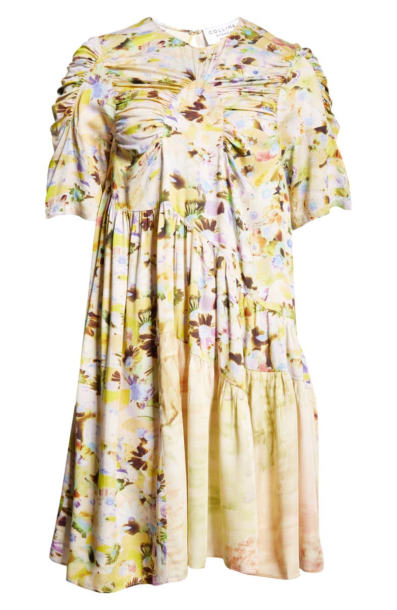 Collina Strada Arc Floral Short Sleeve Dress, Alternate, color, Puzzle Flower