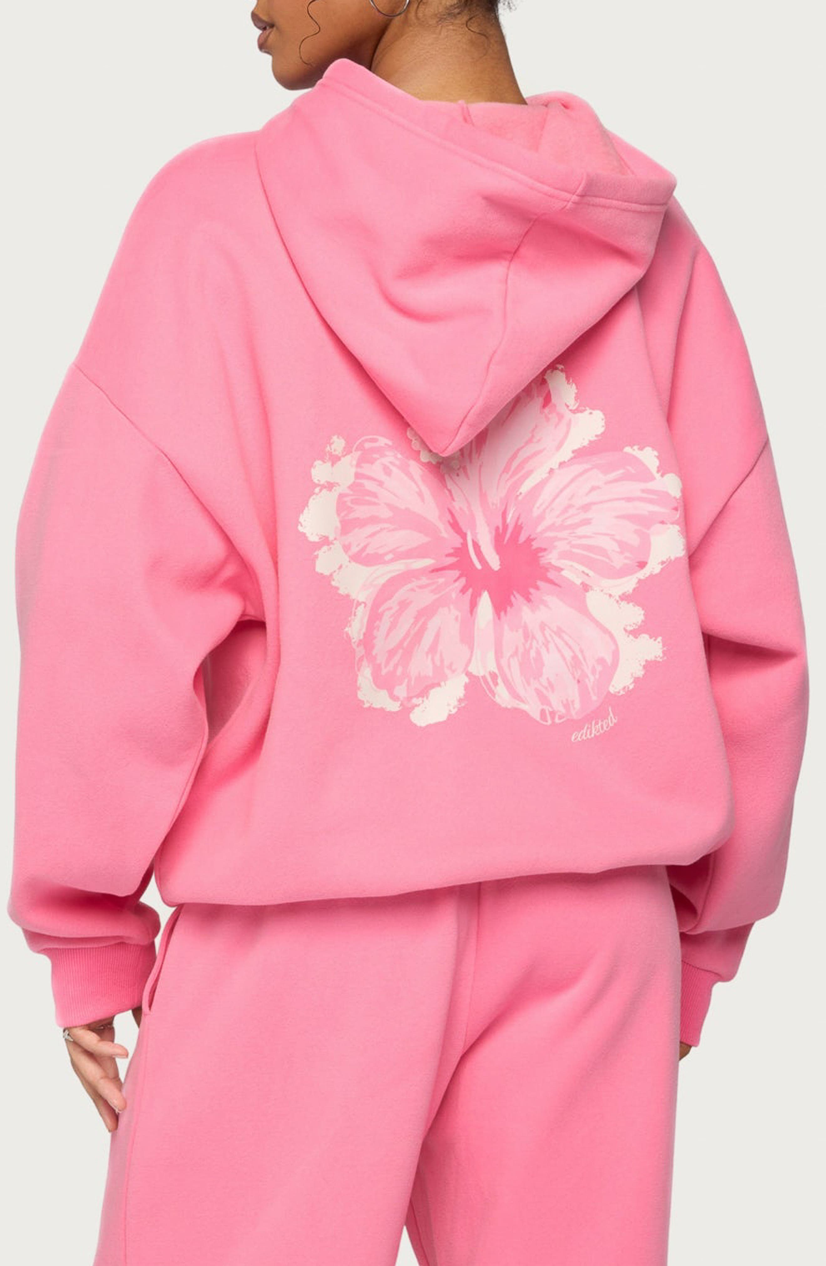EDIKTED Tropical Bloom Hoodie (Women) | Nordstrom