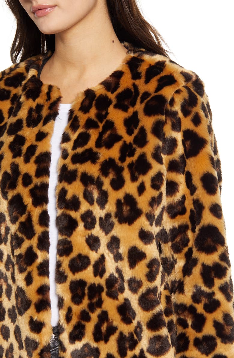 Band of Gypsies Walk on the Wild Side Faux Fur Jacket, Alternate, color,