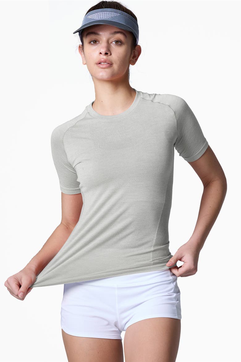 Women's PerformaWool Aero Weight Tee, Main, color, Glacier Gray