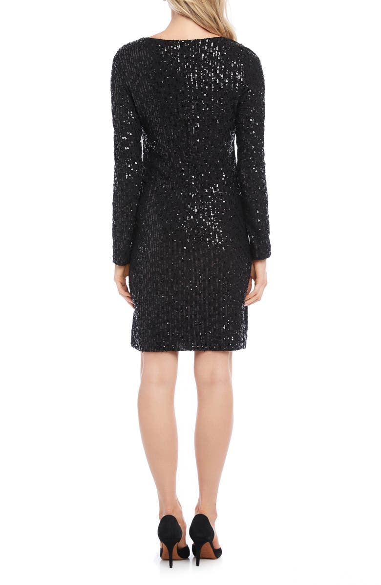 Karen Kane Long Sleeve Sequin Sheath Dress, Alternate, color,