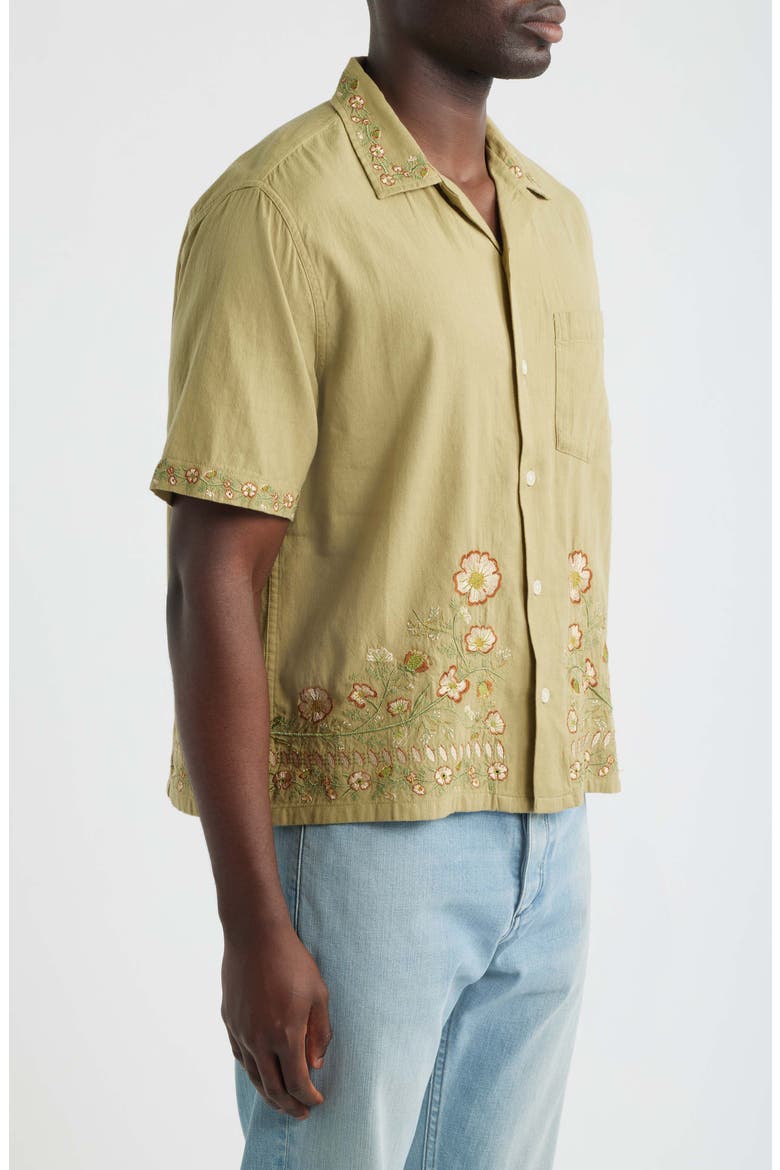 Augusta Embroidered Short Sleeve Shirt, Alternate, color, OLIVE