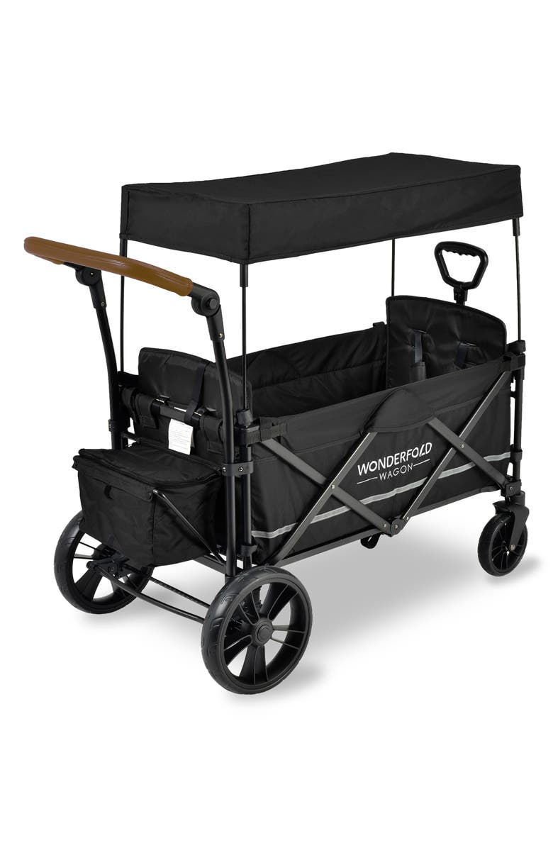 WonderFold Wagon Push/Pull Double Stroller Wagon - Black, Alternate, color, 