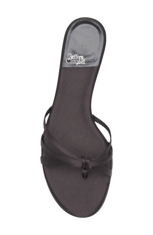 Jeffrey Campbell Doretta Kitten Heel Flip Flop In Black Satin